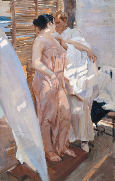 La veste rosa. Dopo il bagno da Joaquín Sorolla